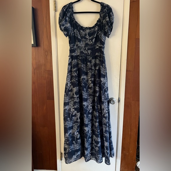 LoveShackFancy Dress Bridget Frayed Maxi in Blue Storm - Picture 2 of 13